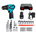 Taladro Inalámbrico Profesional con 2 Baterías + 24 Accesorios y Maletín