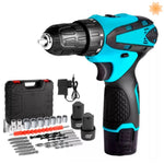 Taladro Inalámbrico Profesional con 2 Baterías + 24 Accesorios y Maletín