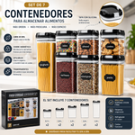 Set de 7 Contenedores Herméticos Premium Organizadores de Cocina