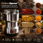 Molinillo Eléctrico Multifuncional para Café, Especias y Granos | Acero Inoxidable
